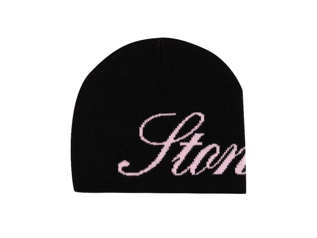 StonedandCo Stoned ATC Cursive Beanie Black Pink - view 1