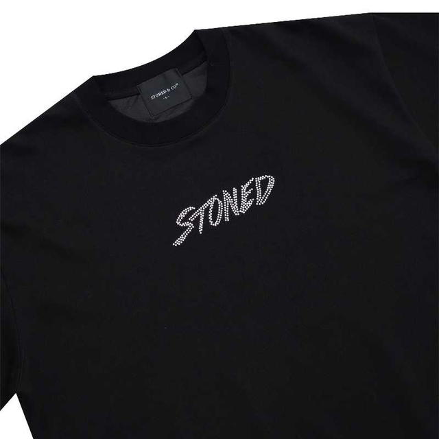 StonedandCo Stoned ATC Genetic Hexagon Rhinestone Tee Black - view 3