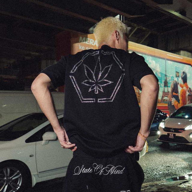 StonedandCo Stoned ATC Genetic Hexagon Rhinestone Tee Black - view 6