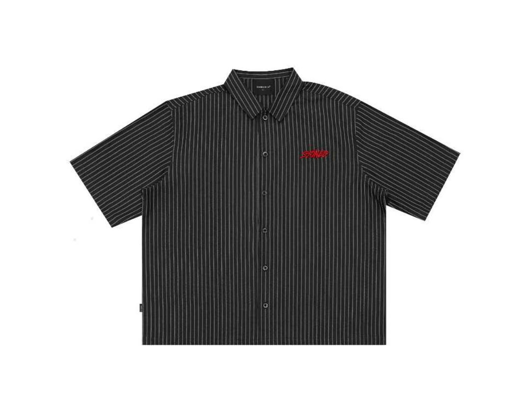 StonedandCo Stoned Dark Horse Stripe Shirt S/S Black