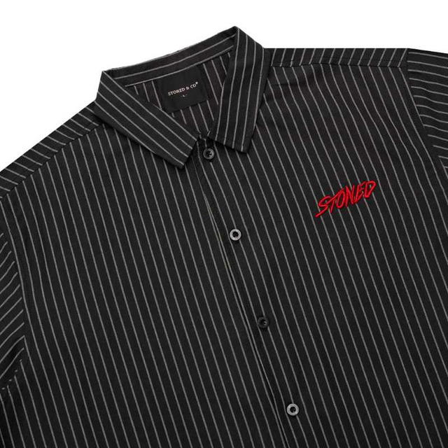 StonedandCo Stoned Dark Horse Stripe Shirt S/S Black - view 2