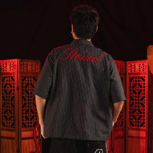 StonedandCo Stoned Dark Horse Stripe Shirt S/S Black - view 5