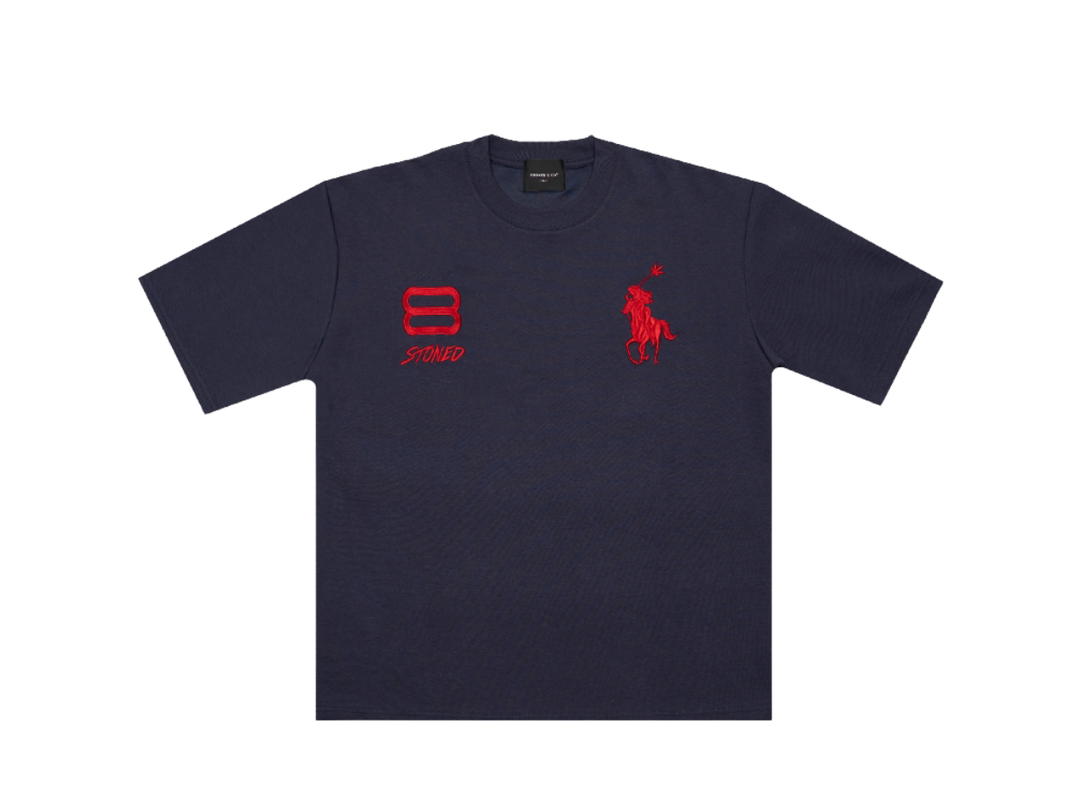 StonedandCo StonedandCo Dark Horse Polo Tshirt Navy