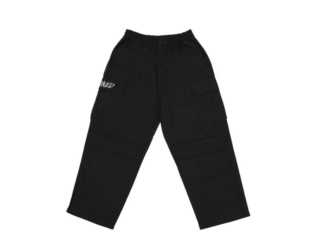 StonedandCo Void : Wide Fit Cargo Pants Black