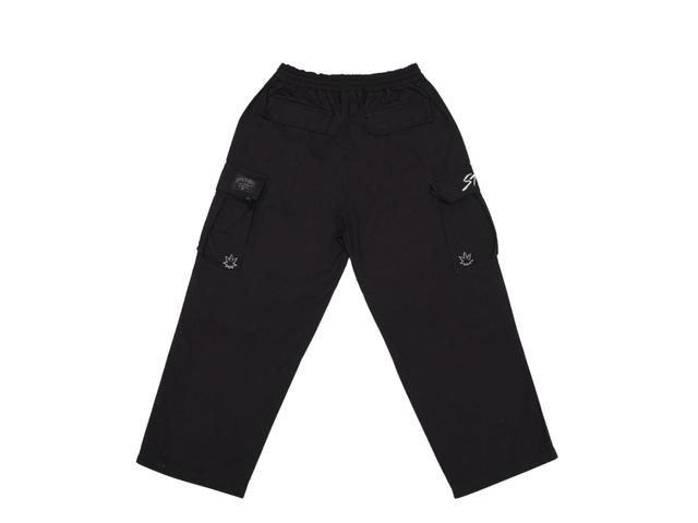 StonedandCo Void : Wide Fit Cargo Pants Black - view 2