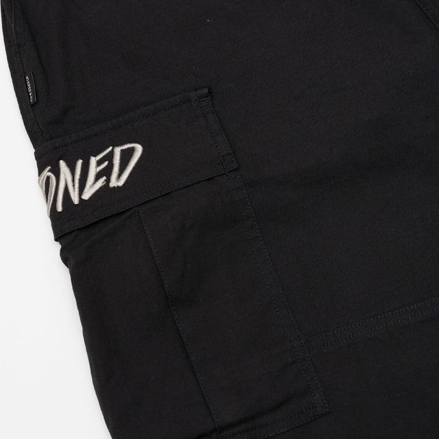 StonedandCo Void : Wide Fit Cargo Pants Black - view 4