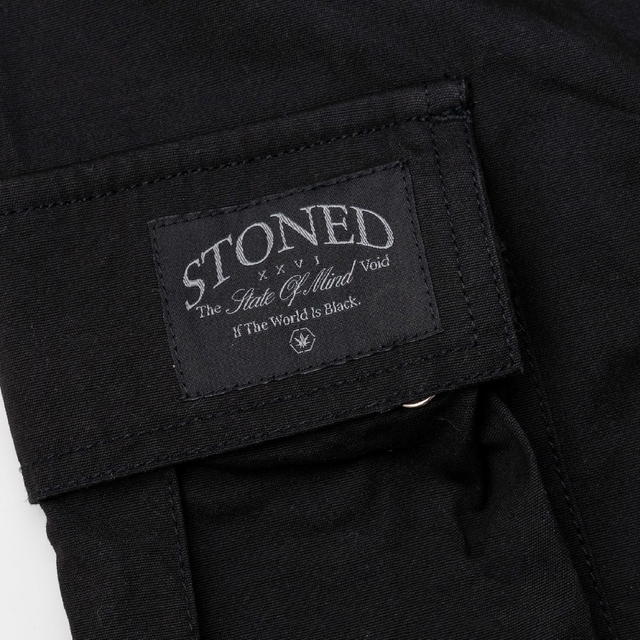 StonedandCo Void : Wide Fit Cargo Pants Black - view 5