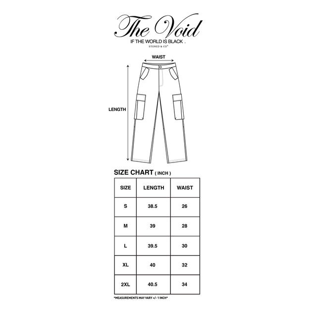 StonedandCo Void : Wide Fit Cargo Pants Black - view 8