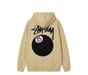 Buy Stussy 8 Ball Chenille Hoodie Khaki at Sasom – Authentic and Ready to Ship