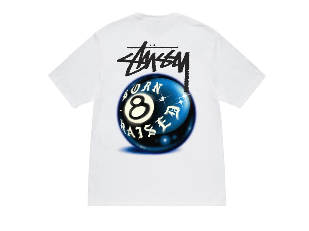 Stussy Stussy & Born x Raised 8 Ball Tee White