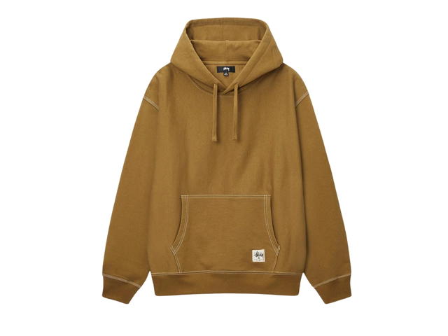 Stussy Stussy Contrast Stitch Label Hoodie Olive - view 1