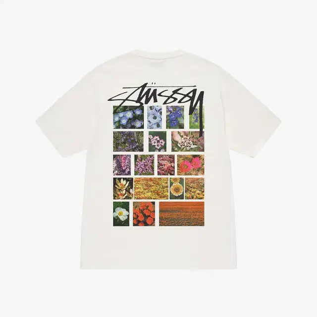 Stussy Stussy Flower Grid Pigment Dyed T-Shirt Natural - view 1