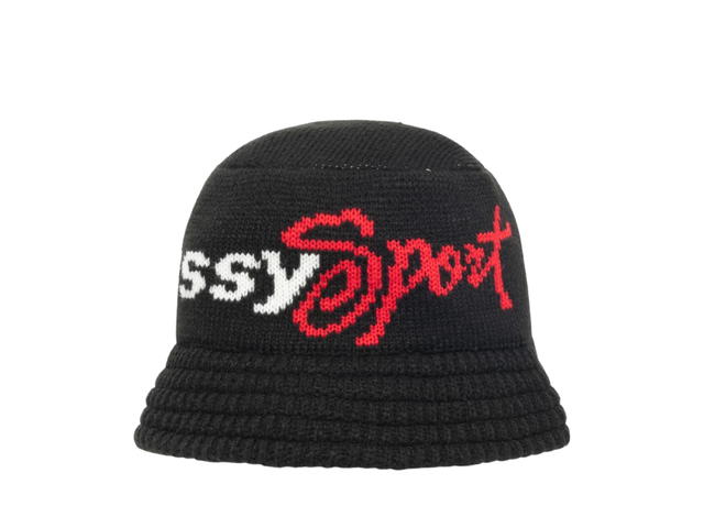 Stussy Stussy Knit Bucket Hat Stussy Sport Black - view 2
