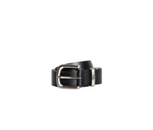 Stussy Patent Leather Belt With A Metal Keeper Black