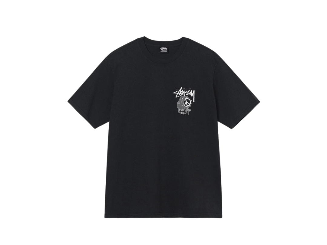 Stussy Stussy Peace Hand Pigment Dyed T-Shirt Black