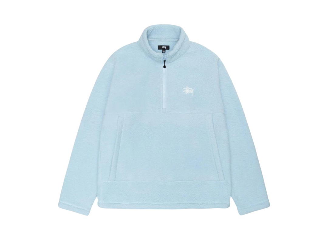 Stussy Stussy Polar Fleece Half Zip Mock Neck Blue