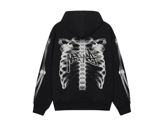 Stussy Stussy Rib Cage Zip Hoodie Black White - view 2