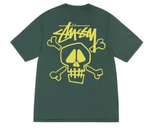 Buy Stussy Skull & Bones Tee Pigment Dyed Forest at Sasom – Authentic and Ready to Ship