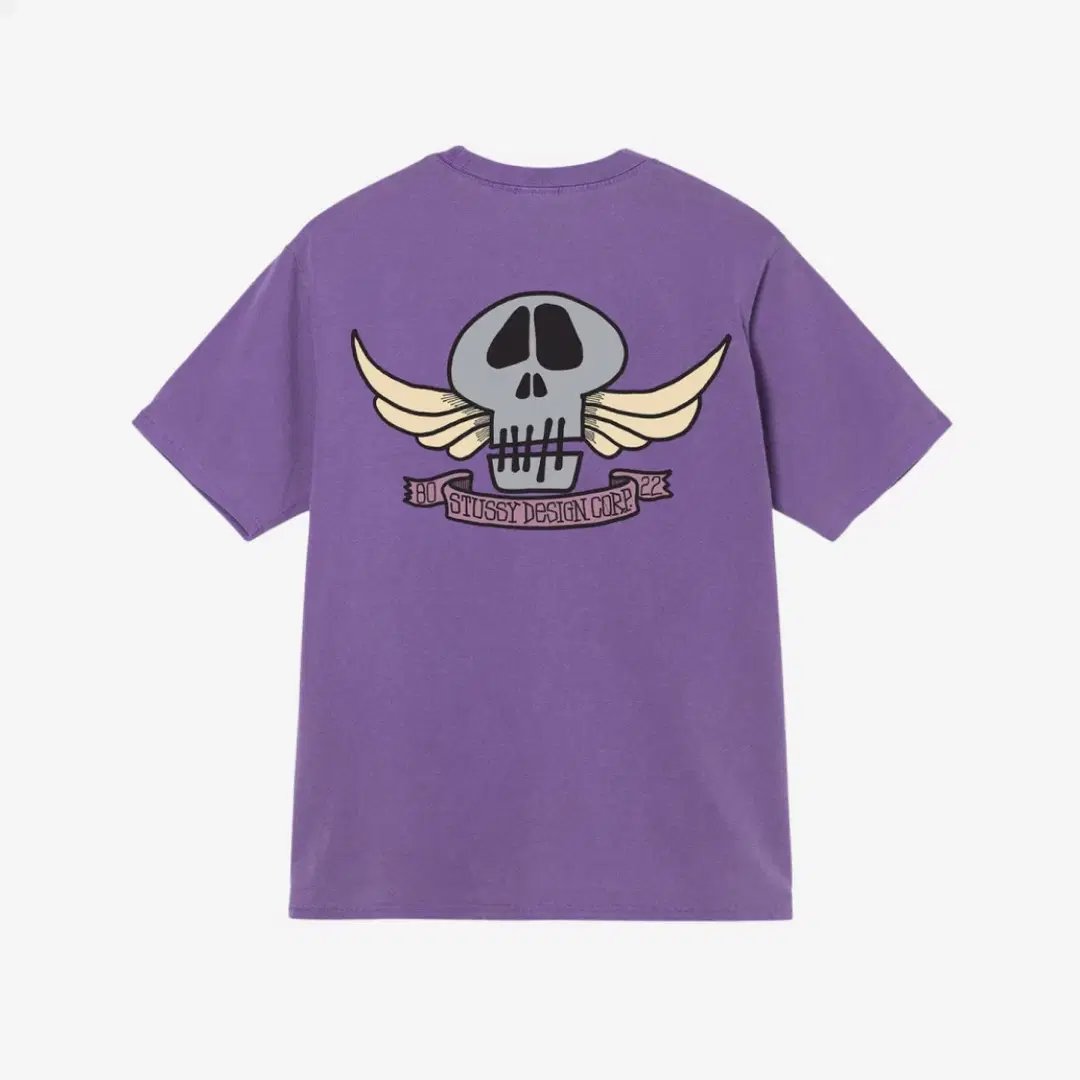 Stussy Stussy Skull Wings Pigment Dyed T-Shirt Purple