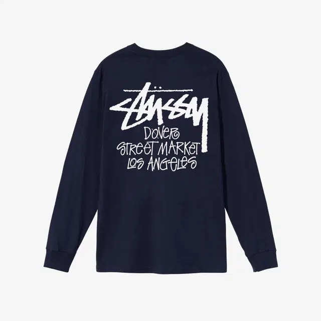 Stussy Stussy Stock DSM Los Angeles LS T-Shirt Navy 2021 - view 2