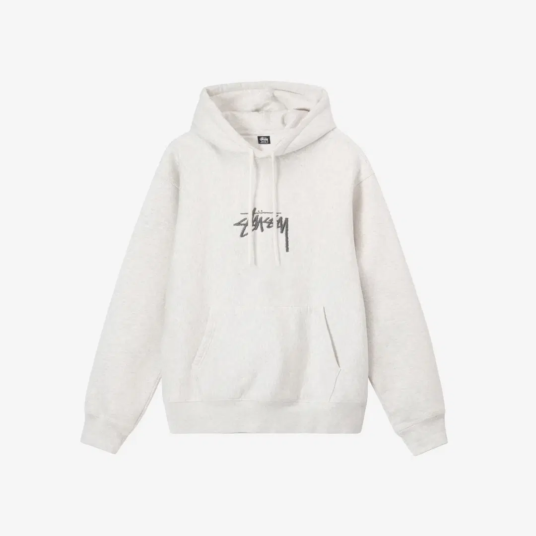 Stussy Stussy Stock Logo Applique Hoodie Ash Heather Silver