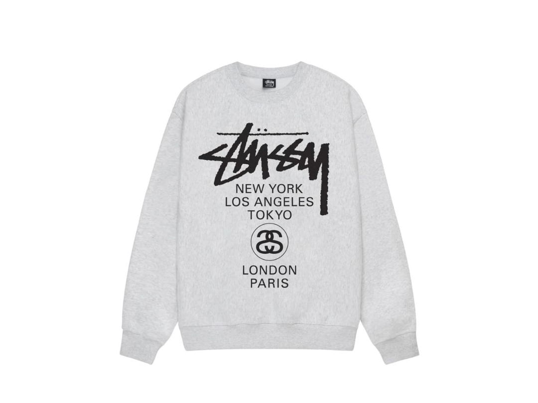 Stussy Stussy World Tour Crew Ash Heather