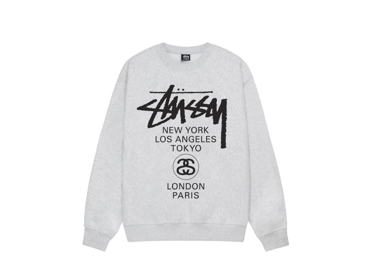 Stussy Stussy World Tour Crew Ash Heather
