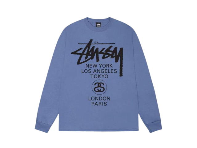 Stussy Stussy World Tour Long-Sleeve Tee Storm - view 1
