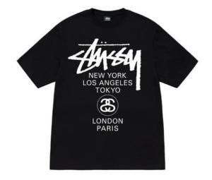 Buy Stussy World Tour Tee Black at Sasom – Authentic and Ready to Ship