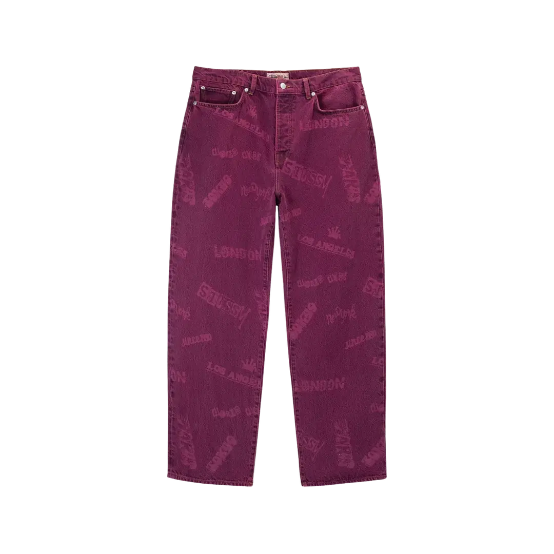 Stussy Stussy Worldwide Big OL' Jeans Fuchsia