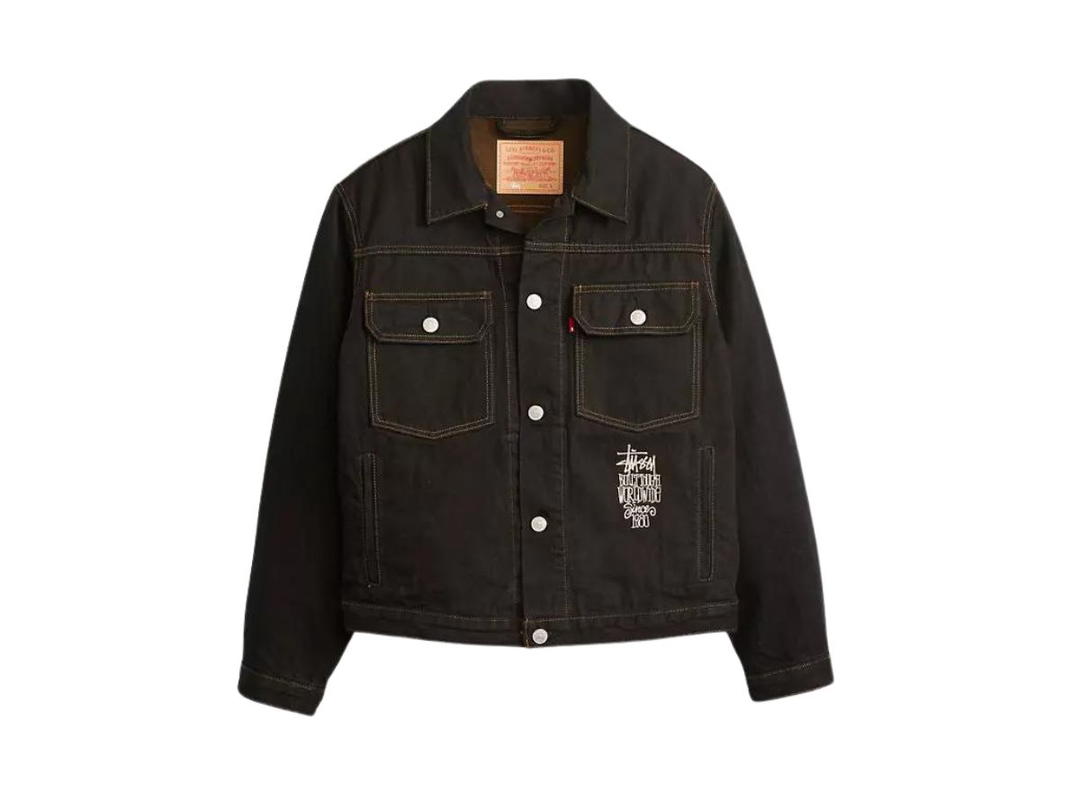 Levi's Stussy X Levi’s Crispy Rinse Trucker Jacket Black-Brown
