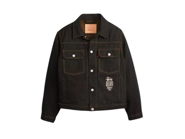 Levi's Stussy X Levi’s Crispy Rinse Trucker Jacket Black-Brown - view 1