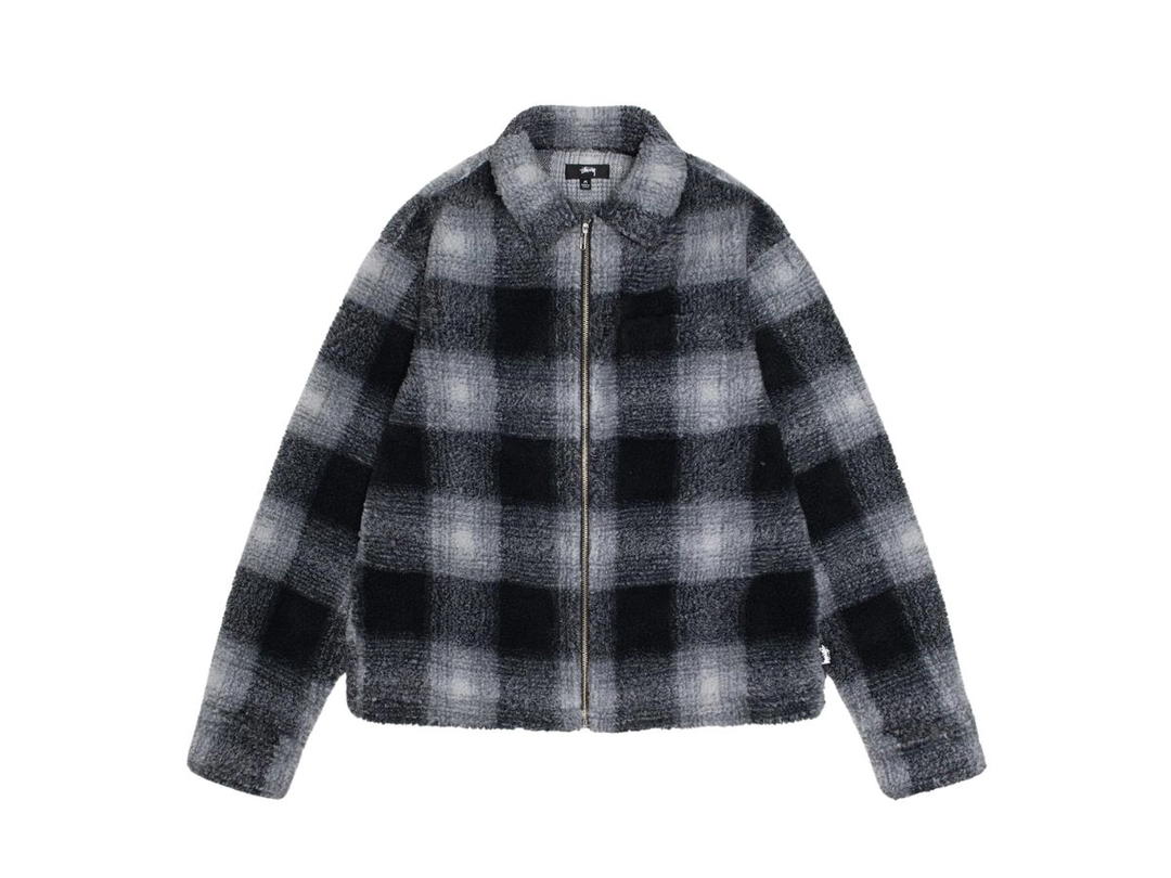 Stussy Stussy Zip Sherpa Shadow Plaid Black