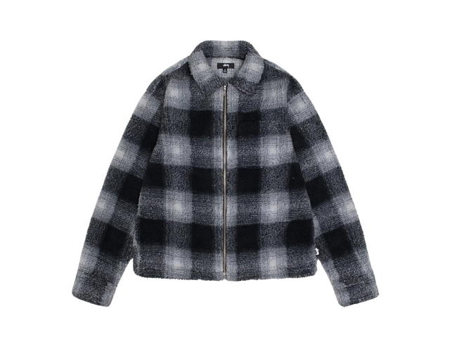 Stussy Stussy Zip Sherpa Shadow Plaid Black - view 1