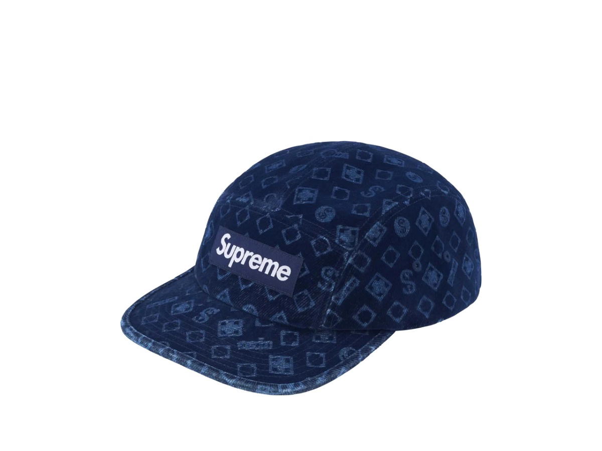 Supreme Supreme Flocked Denim Camp Cap Blue