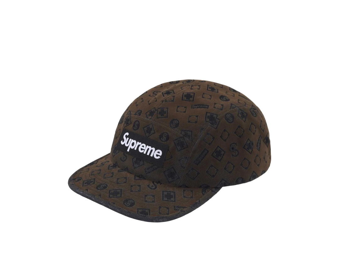 Supreme Supreme Flocked Denim Camp Cap Brown