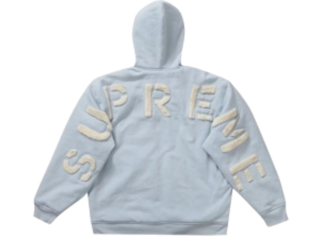 Supreme Supreme Faux Fur Lined Zip Up Hooded Sweatshirt Light Blue