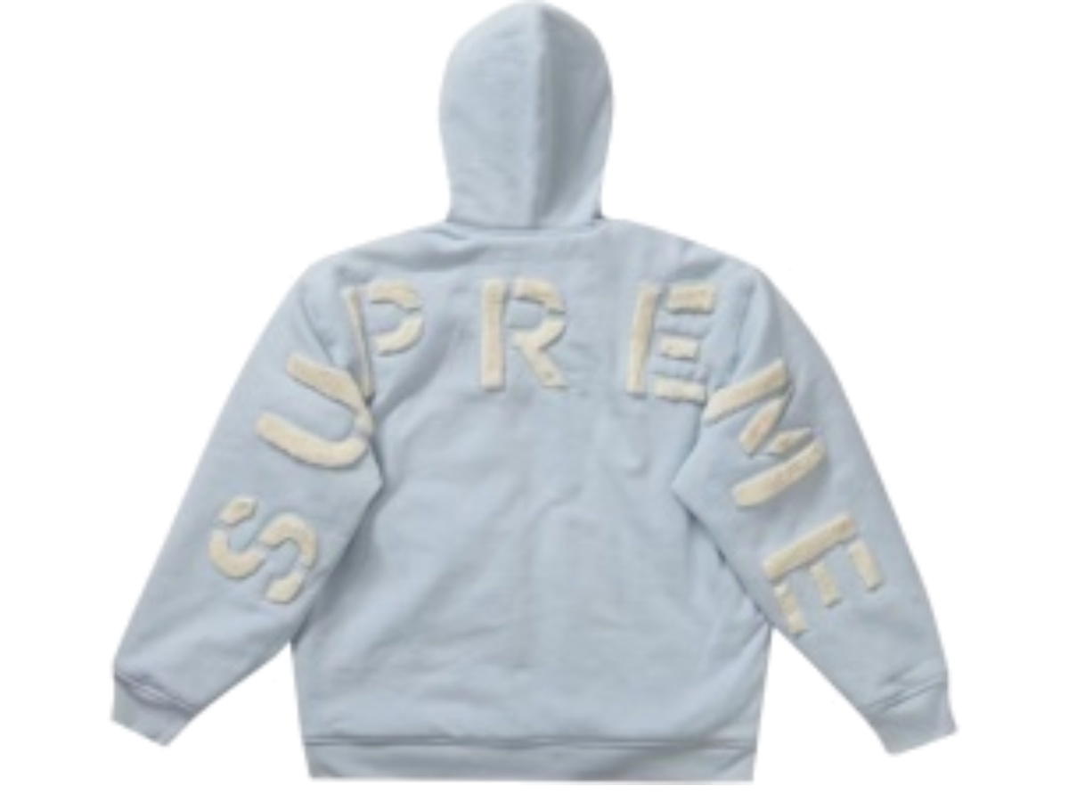 Supreme Supreme Faux Fur Lined Zip Up Hooded Sweatshirt Light Blue