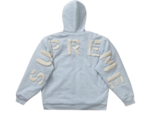 Supreme Supreme Faux Fur Lined Zip Up Hooded Sweatshirt Light Blue - view 1