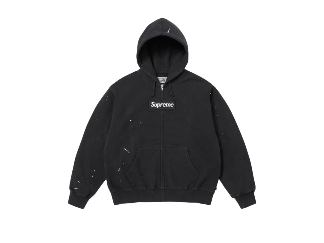 Supreme Supreme MM6 Maison Margiela Box Logo Zip Up Hooded Sweatshirt Black (SS26)