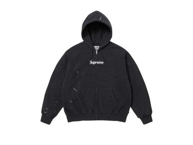 Supreme Supreme MM6 Maison Margiela Box Logo Zip Up Hooded Sweatshirt Black (SS26) - view 1