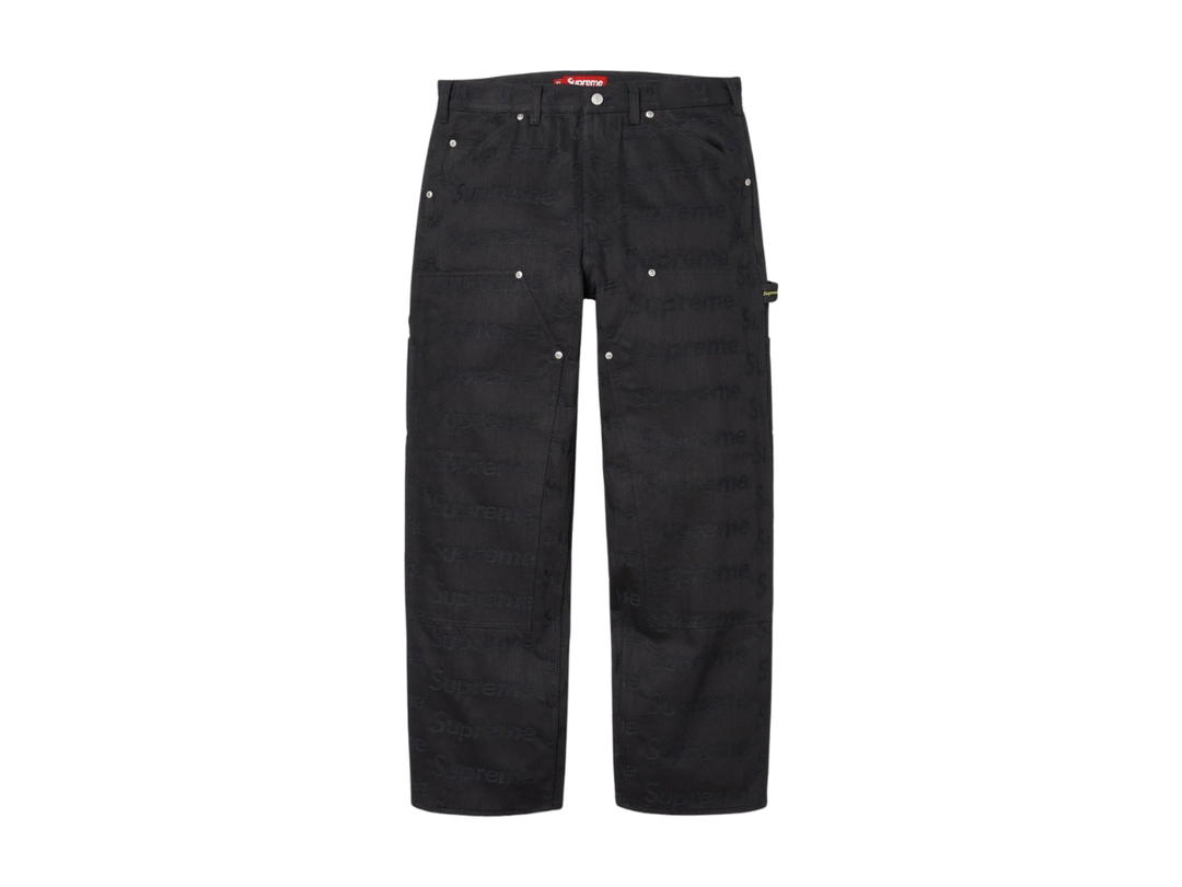 Supreme Supreme Jacquard Logos Double Knee Denim Painter Jean Black (FW25)