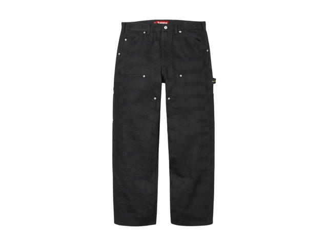 Supreme Supreme Jacquard Logos Double Knee Denim Painter Jean Black (FW25) - view 1