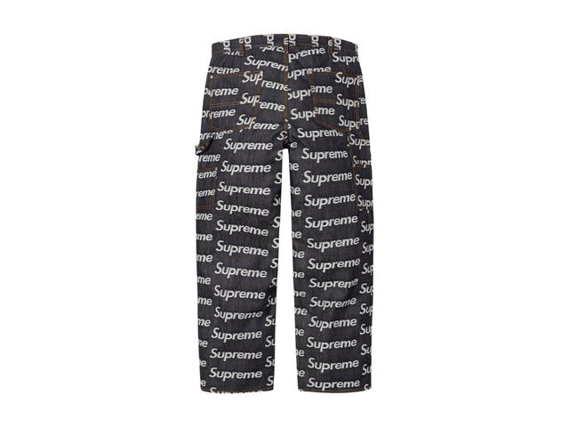 Supreme Supreme Jacquard Logos Double Knee Denim Painter Jean Rigid Indigo (FW25) - view 2