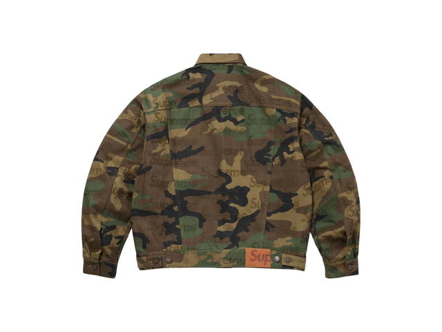 Supreme Supreme Jacquard Logos Denim Trucker Jacket Woodland Camo (FW25) - view 2