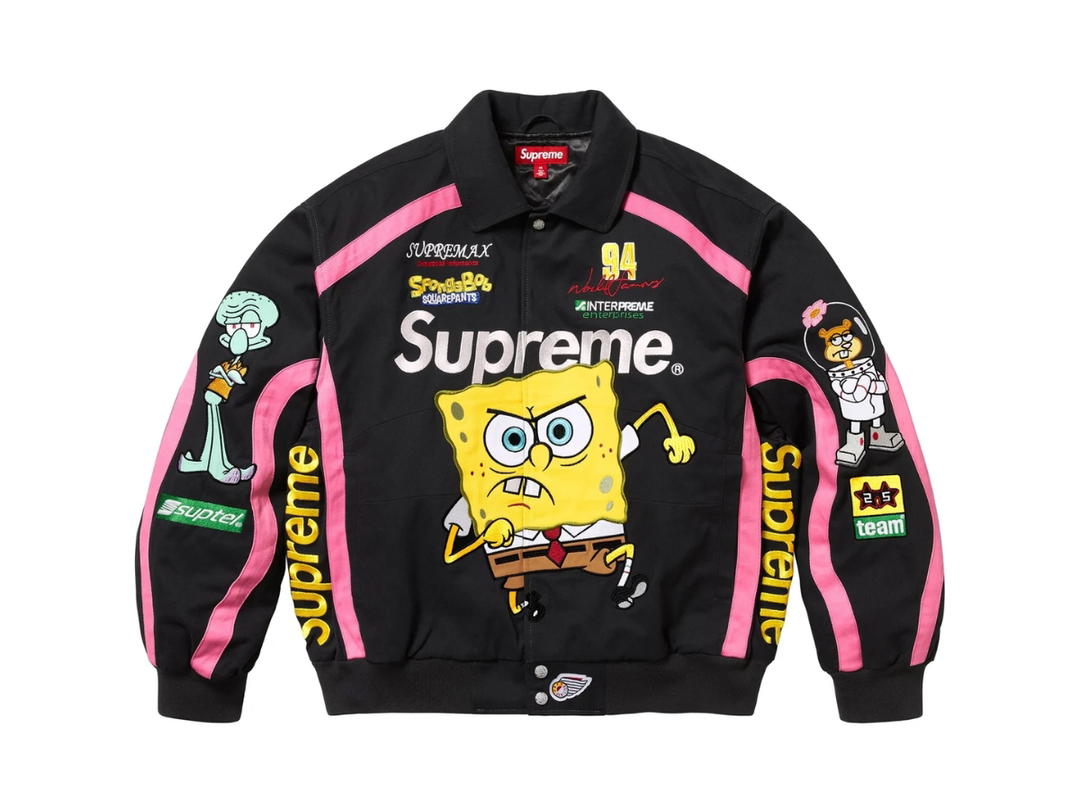 Supreme Supreme x SpongeBob SquarePants Jeff Hamilton Racing Jacket Black (SS25)