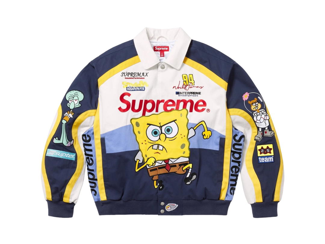 Supreme Supreme x SpongeBob SquarePants Jeff Hamilton Racing Jacket White (SS25)