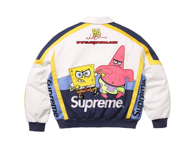 Supreme Supreme x SpongeBob SquarePants Jeff Hamilton Racing Jacket White (SS25) - view 2