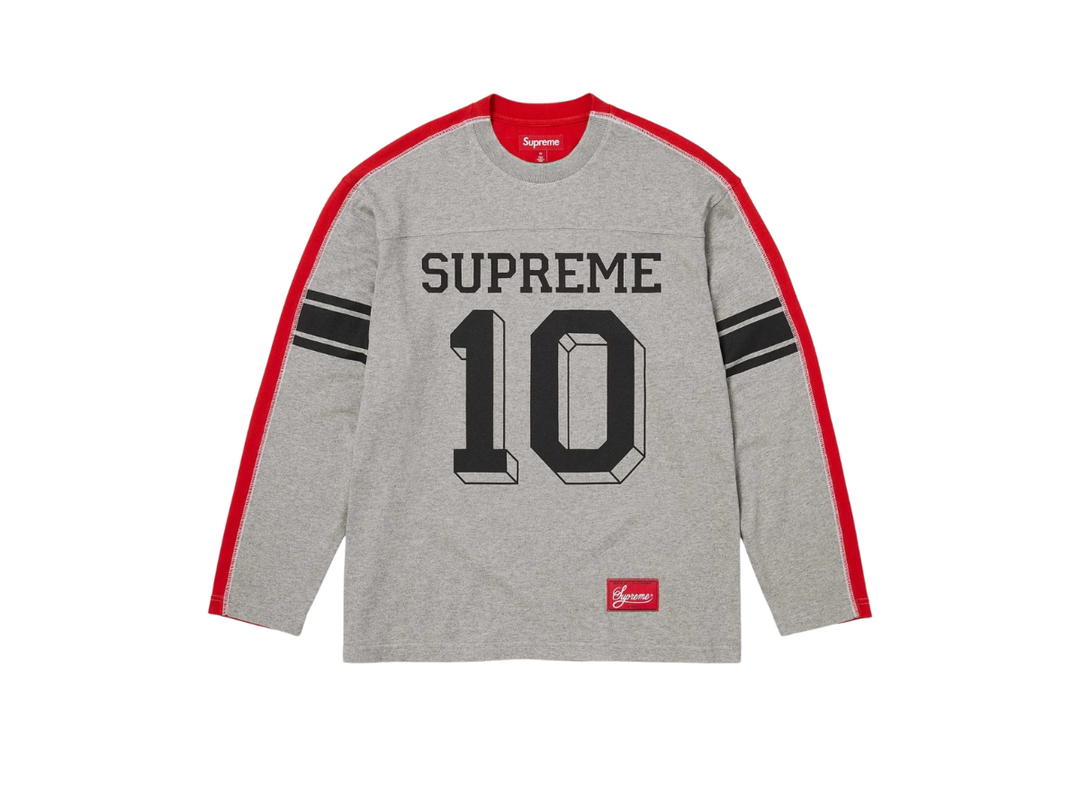 Supreme Supreme Split L/S Football Top Heather Grey (FW25)