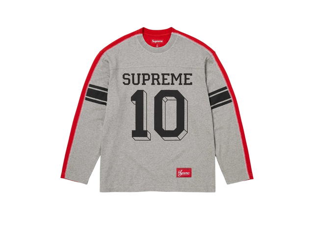 Supreme Supreme Split L/S Football Top Heather Grey (FW25) - view 1